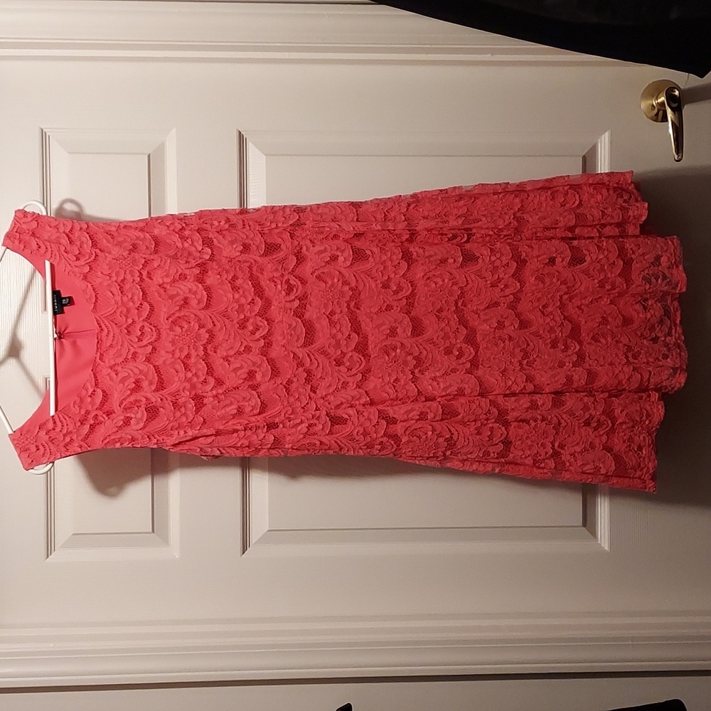 Torrid pink brushed lace skater dress size 20